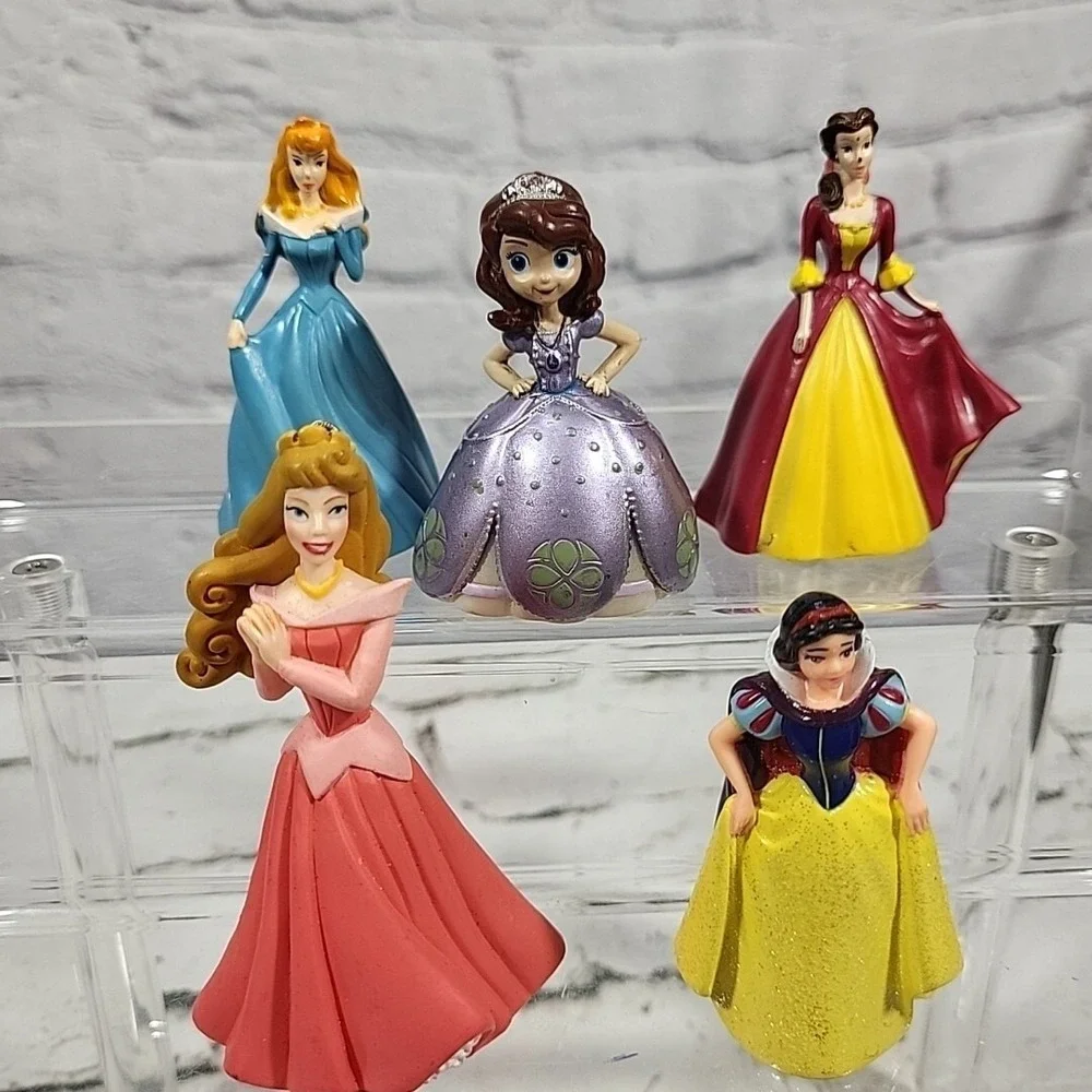 Disney Princess Figures‎ Lot 5 Sofia Aurora Snow White Belle Flawed Cake Toppers